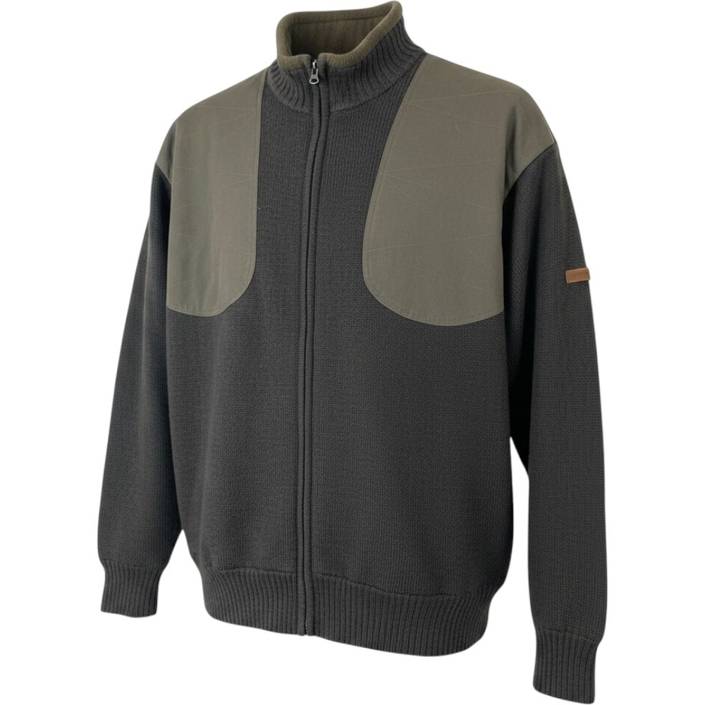 Beretta Sweater Men's L Windstop 100% Wool Full Zip Shooting Jacket Loden Green